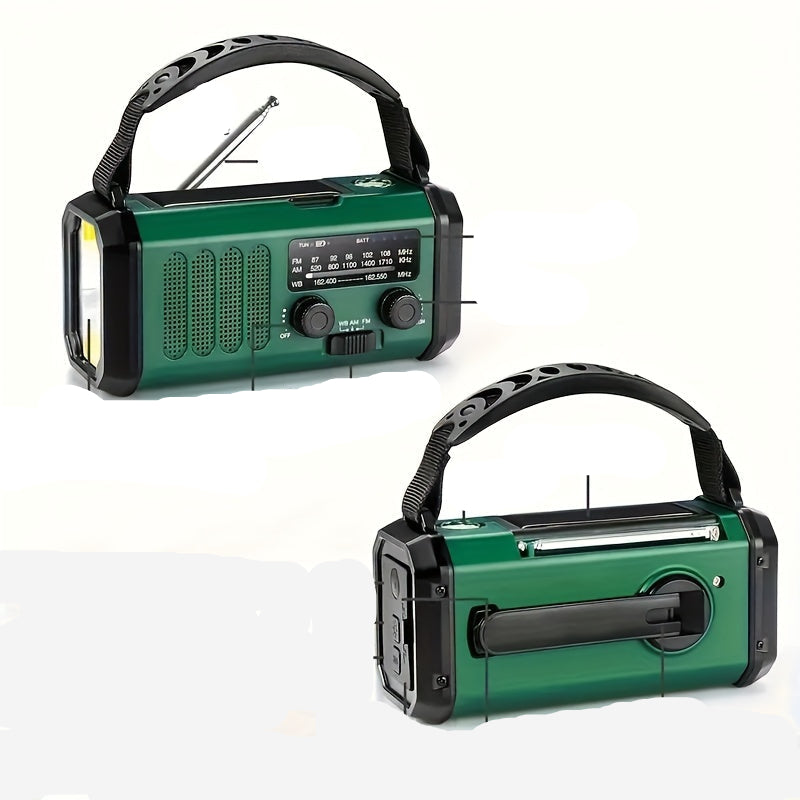 Mosrugs | Solar Emergency Radio with Power Bank – Hand Crank & LED Torch for Camping and Outdoor Use
