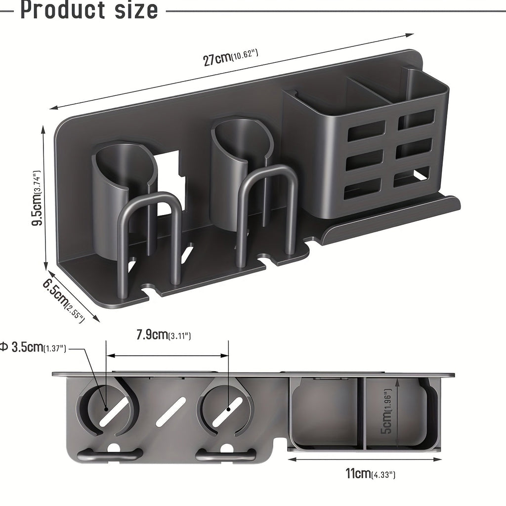 Mosrugs | BristleHub Wall-Mounted Electric Toothbrush Holder – Aluminium Bathroom Organiser with Drainage Holes