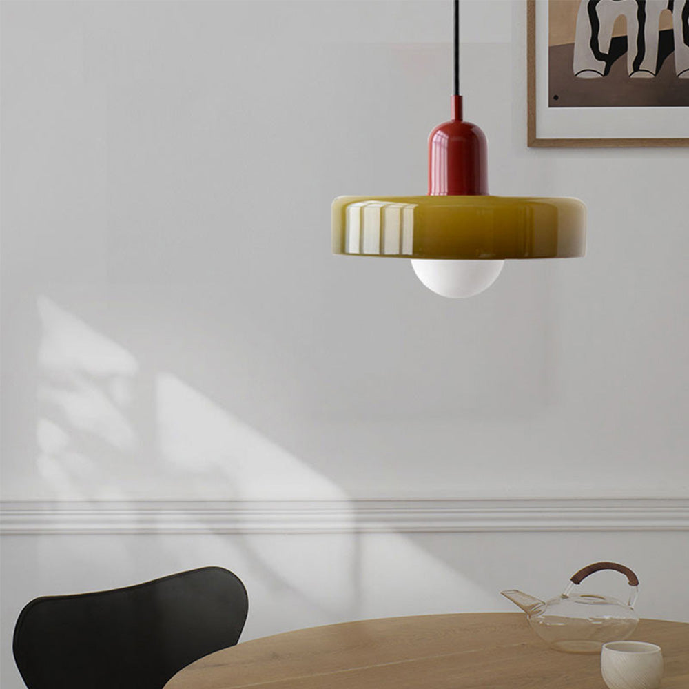 Mosrugs | Coloured Glass Pendant Light – Elegant Bauhaus-Style Hanging Lamp for Living Room & Dining Area