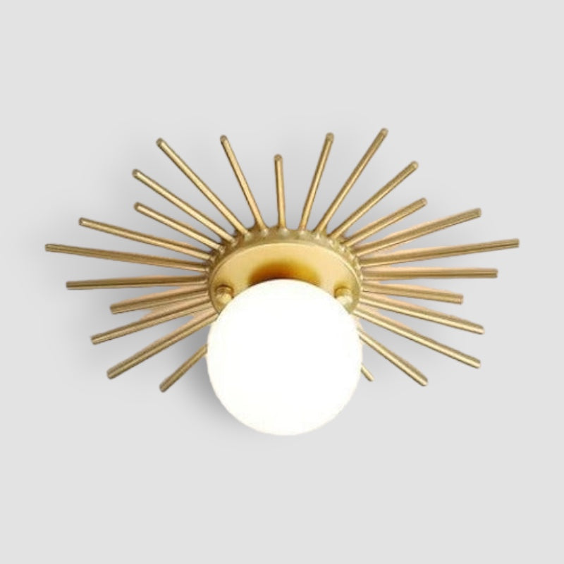 Mosrugs | HaloBeam – Elegant Glass and Iron Wall Lamp for Classic Touch