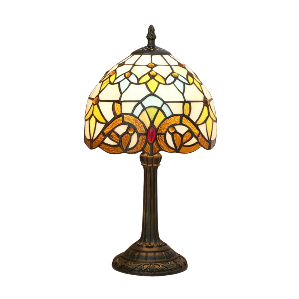Mosrugs | VerreMystique Tiffany Lamp – Timeless Stained Glass Table Lamp for Warm Ambient Lighting