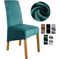 Mosrugs | Stretch Velvet XL Size Dining Chair Covers x4 | Soft. Stretchable & Non-Slip for Home Dining Room Decoration