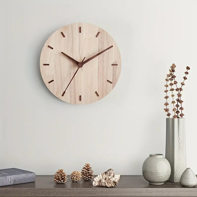Mosrugs | Stylish Walnut Wood Wall Clock – Minimalist Modern Design