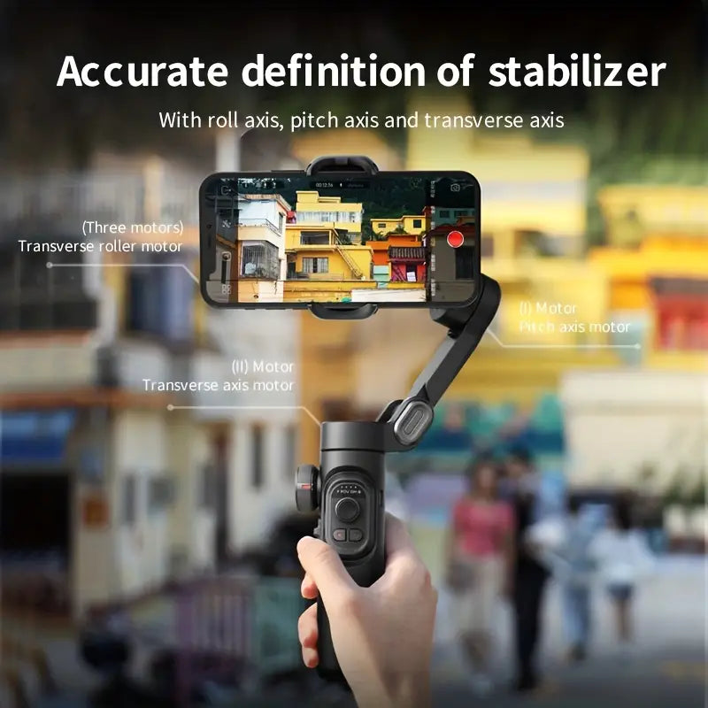 Mosrugs | SmartPro Smartphone Gimbal Stabiliser – Foldable 3-Axis Handheld Stabiliser for iPhone & Android