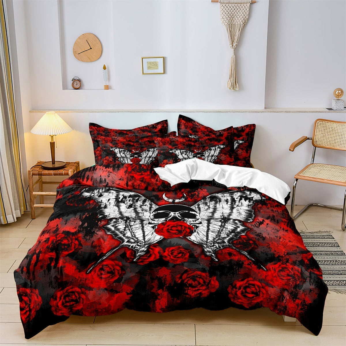 Mosrugs | GothicLuxe - Skull & Rose-Themed Bed Set
