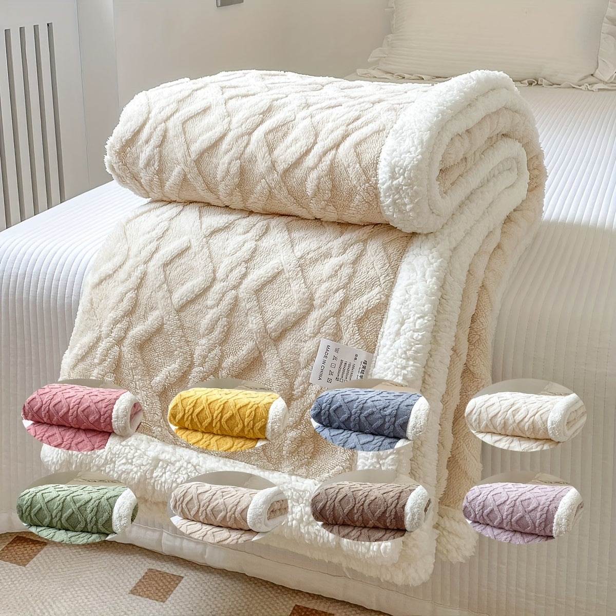 Mosrugs | CozyNest - Reversible Fleece Blanket for Fall and Winter