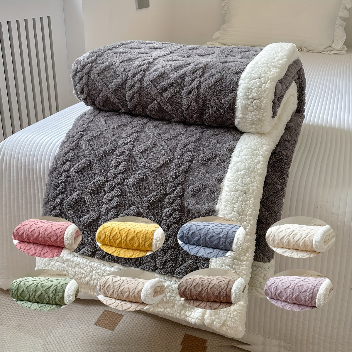 Mosrugs | CozyNest - Reversible Fleece Blanket for Fall and Winter