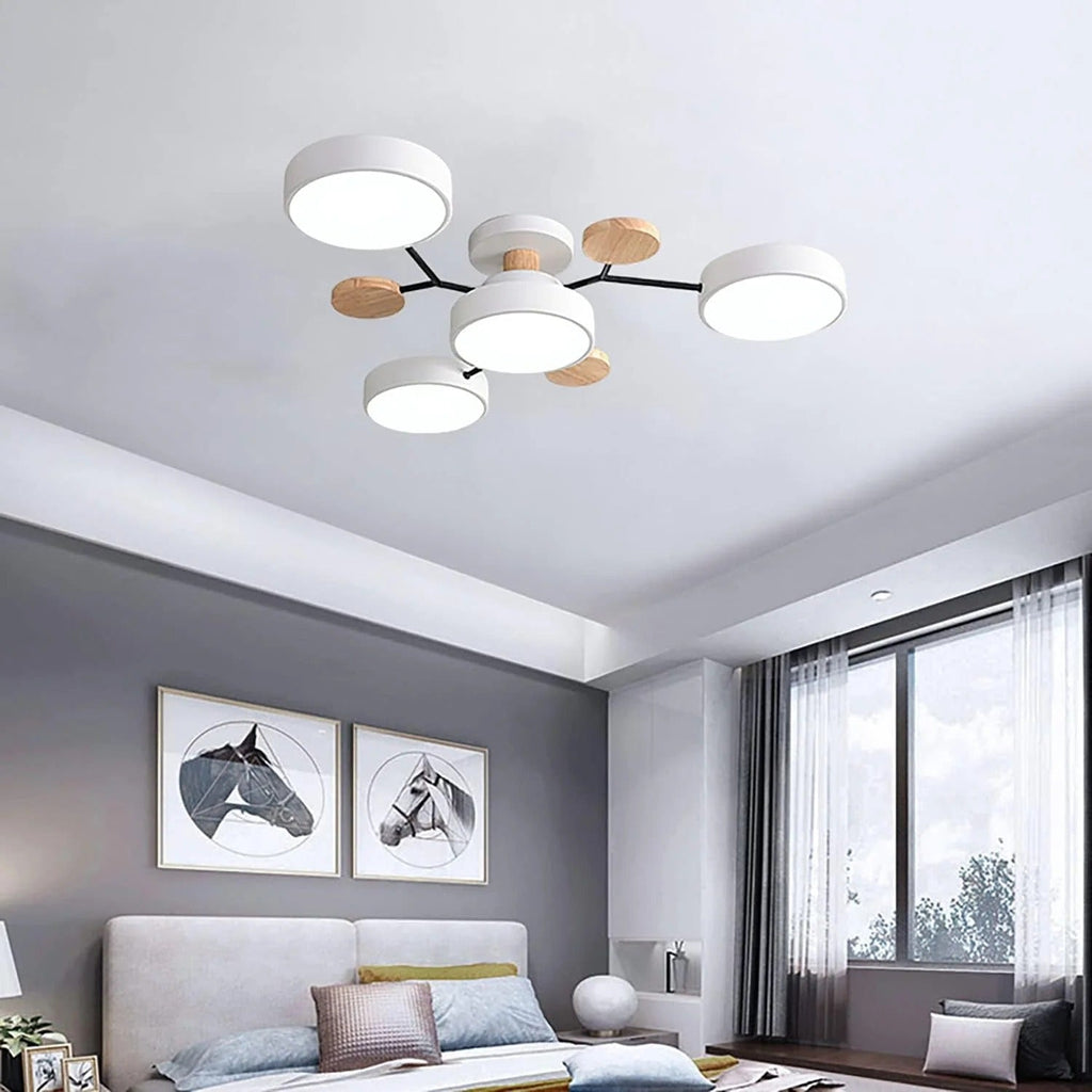 Mosrugs | Contemporary Round Iron LED Chandelier | Energy-Efficient. Stylish Lighting for Living Rooms. Dining Areas & Entryways