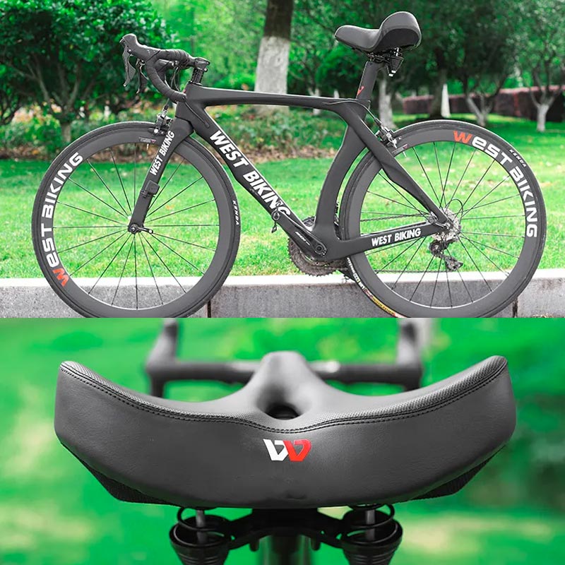 Mosrugs | RideEase - Extra Wide & Breathable Comfortable Bike Saddle, Ergonomic Bicycle Seat