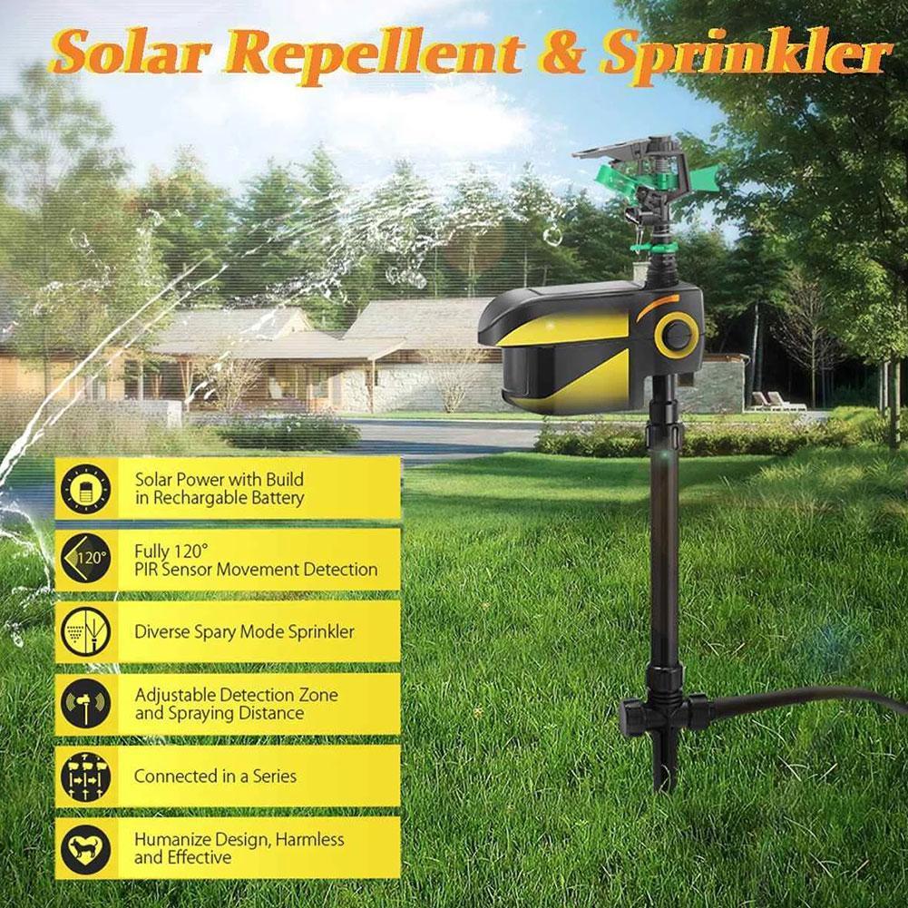 Mosrugs | Solar Powered Motion Activated Sprinkler for Deer and Garden Pest Deterrent