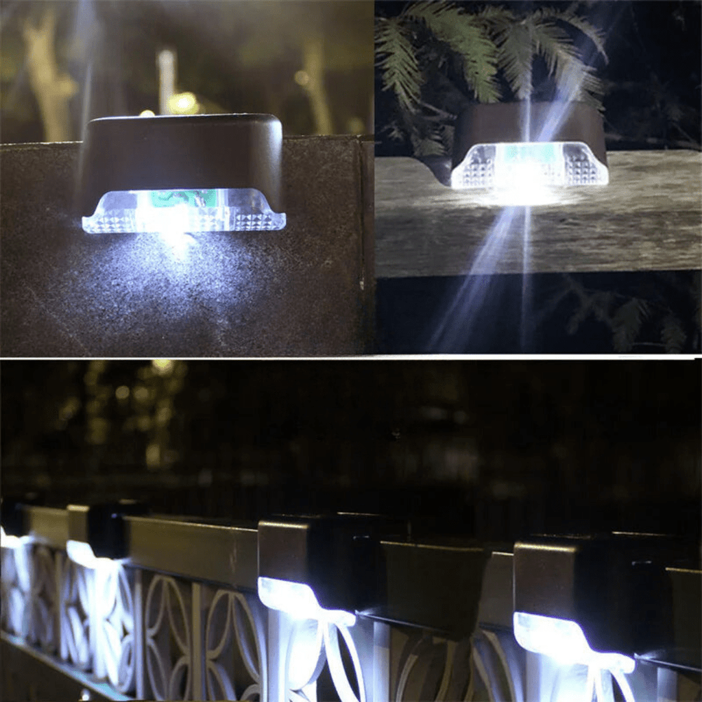 Mosrugs | Self-Adhesive Solar Outdoor Lights – Waterproof Wall-Mounted LED Step Lamps for Gardens, Patios & Pathways