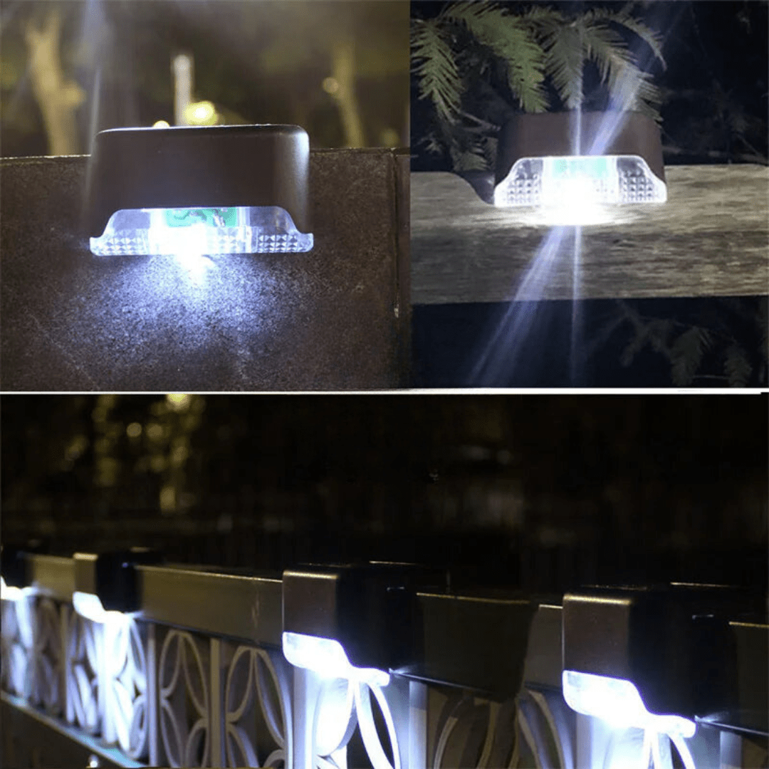 Mosrugs | Self-Adhesive Solar Outdoor Lights – Waterproof Wall-Mounted LED Step Lamps for Gardens, Patios & Pathways