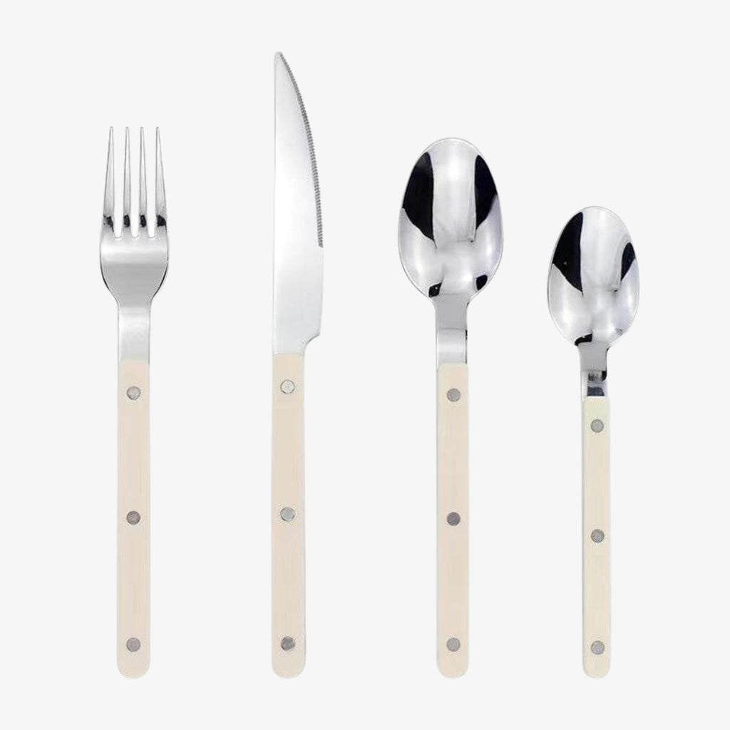 Mosrugs | 24-Piece Cutlery Set – Engraved Stainless Steel Flatware for 6 People