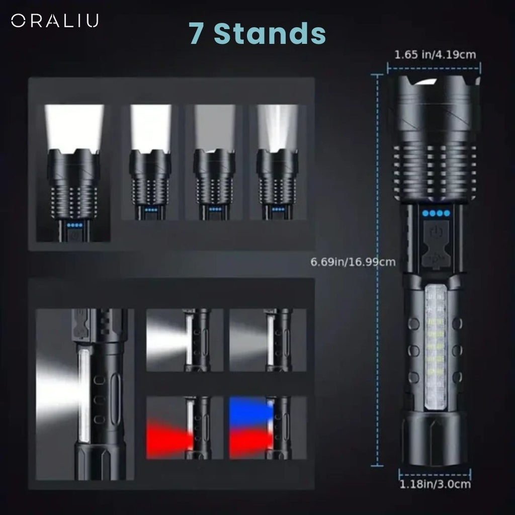 Mosrugs | Zoomable LED Flashlight – 3KM Range, Ultra Bright & Durable