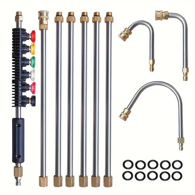 Mosrugs | 4000 PSI Telescoping Pressure Washer Wand Kit for Easy Gutter, Roof, and Wall Cleaning
