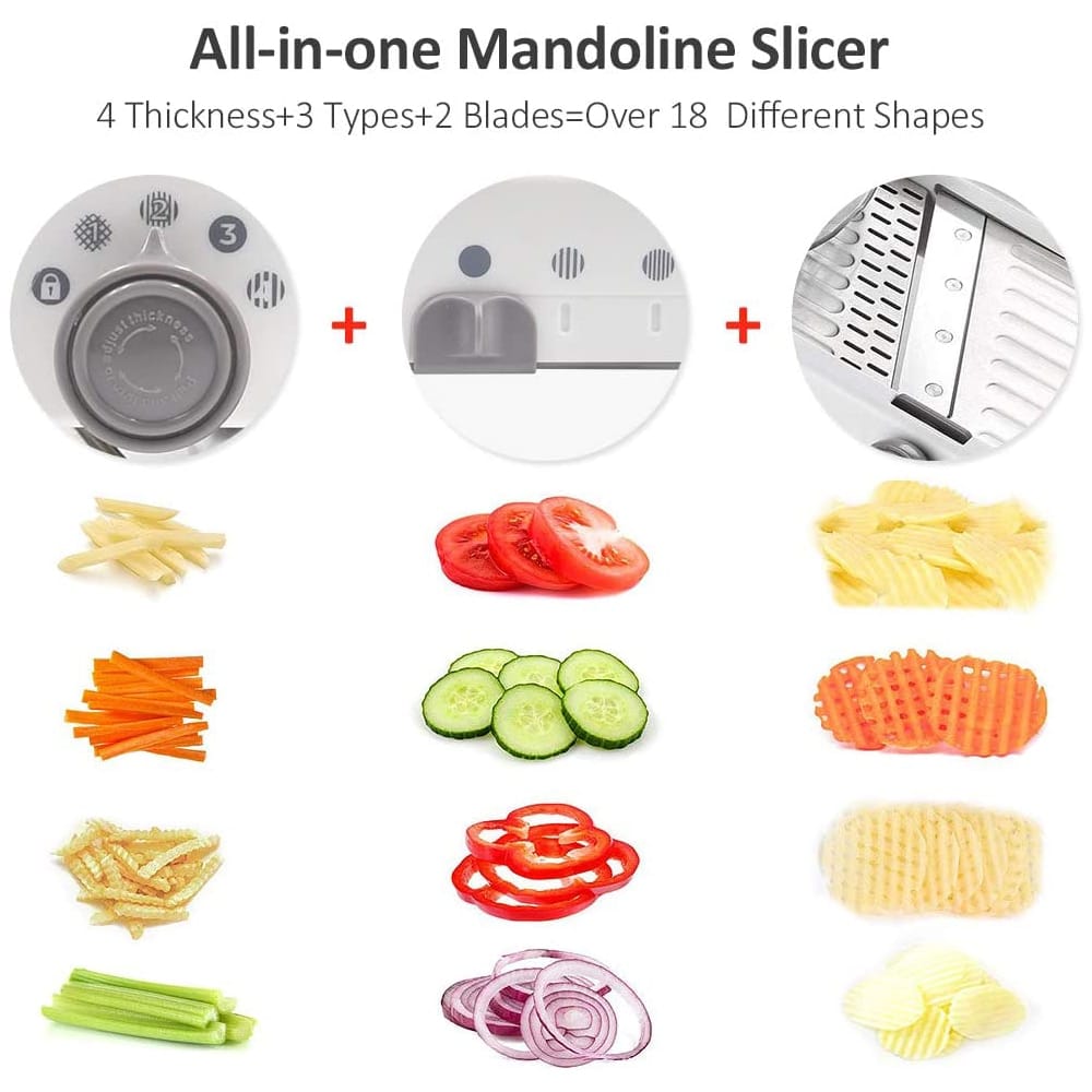 Mosrugs | ProSlice Mandoline Vegetable Slicer – Adjustable Stainless Steel Blades for Precision Cutting