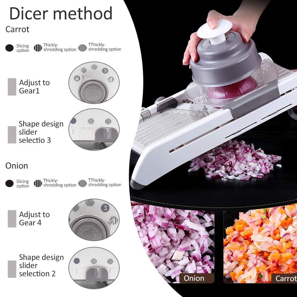 Mosrugs | ProSlice Mandoline Vegetable Slicer – Adjustable Stainless Steel Blades for Precision Cutting