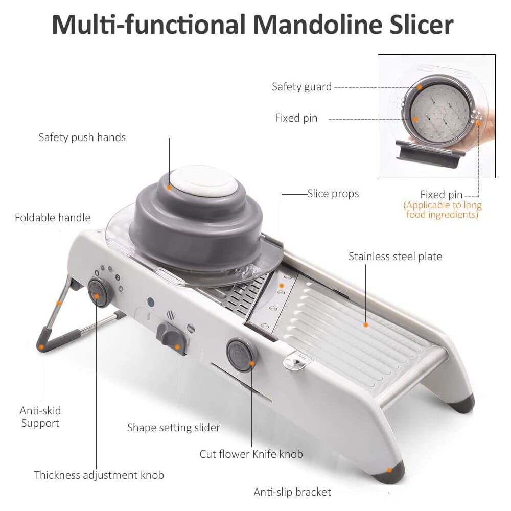 Mosrugs | ProSlice Mandoline Vegetable Slicer – Adjustable Stainless Steel Blades for Precision Cutting