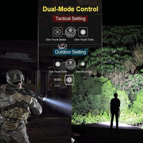 Mosrugs | High-Power Waterproof LED Flashlight | 30,000–50,000 Lumens Rechargeable Torch