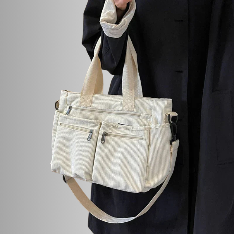 Mosrugs | Urban Cord Tote Stylish Corduroy Shoulder Bag – Spacious, Lightweight & Functional Everyday Tote