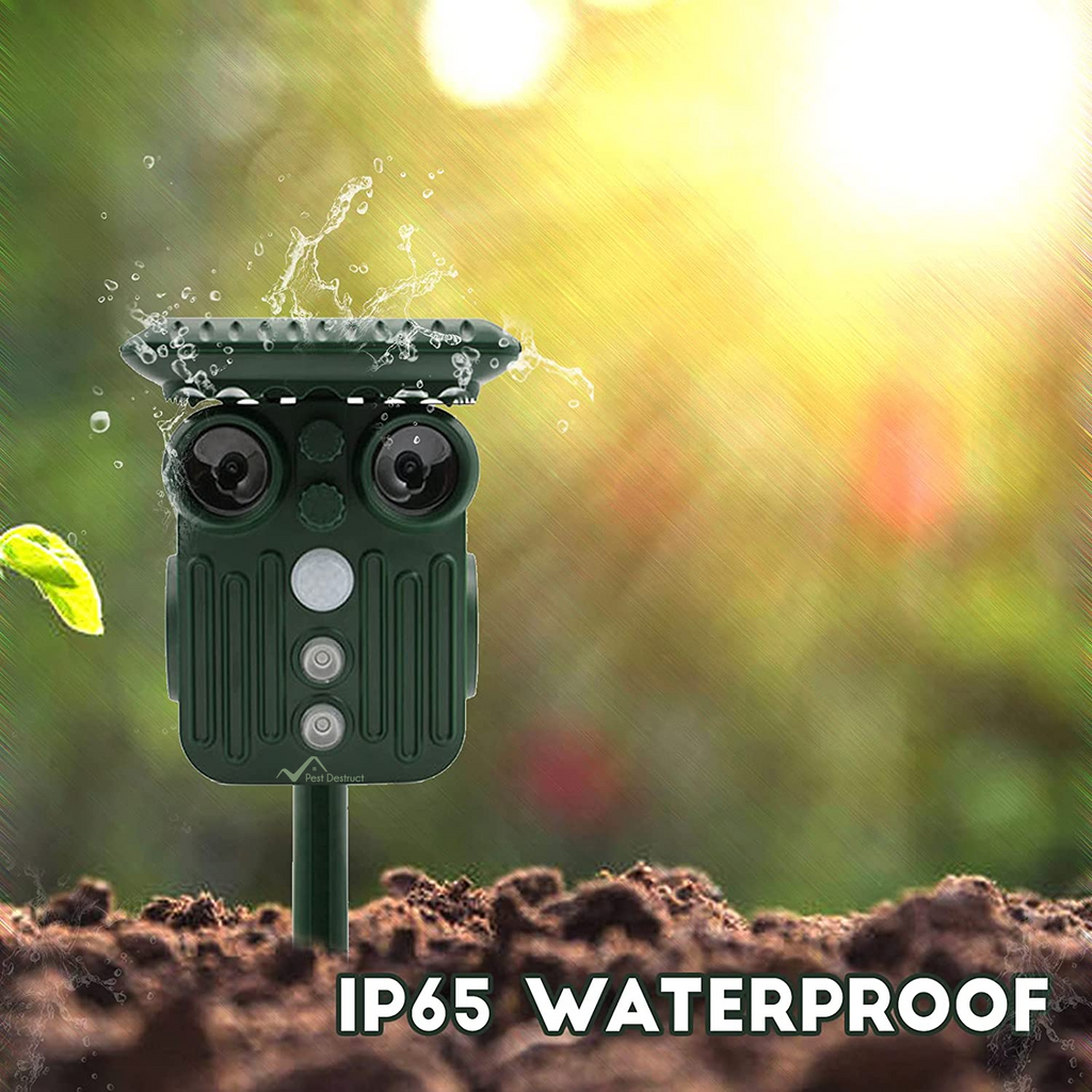 Mosrugs | Ultrasonic Solar Deer Repeller | 5 Adjustable Modes. Waterproof & Eco-Friendly for Home Gardens and Yards