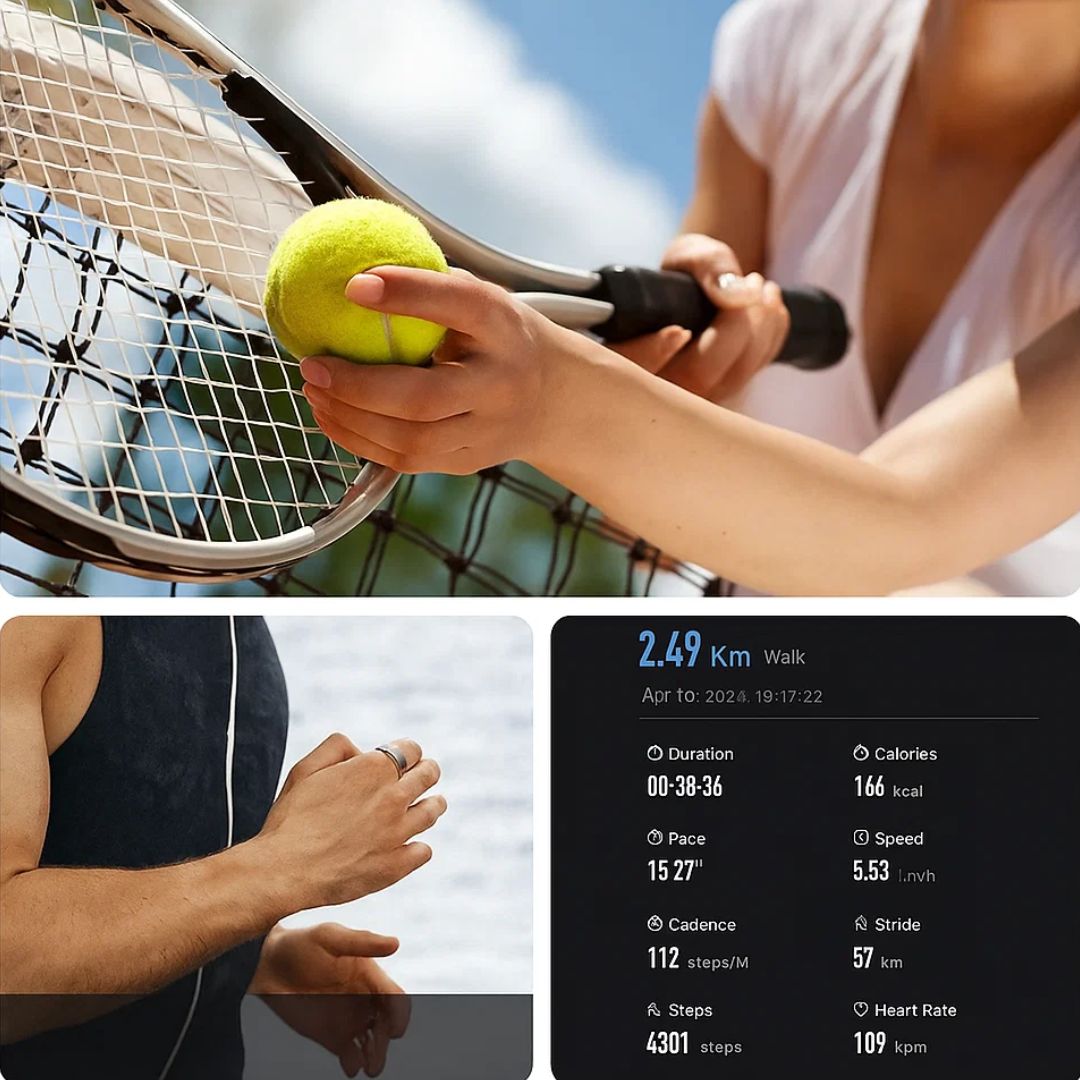 Mosrugs | Smart Ring Sleep & Wellness Tracker - Waterproof Fitness Tracker Ring for Active Lifestyles - Health Monitoring Device