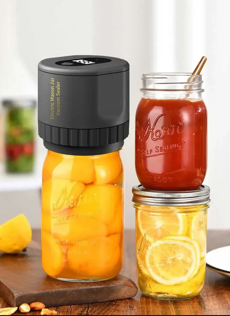 Mosrugs | Cordless Mason Jar Vacuum Sealer Kit – Wide Mouth Food Preservation System with Airtight Electric Seal