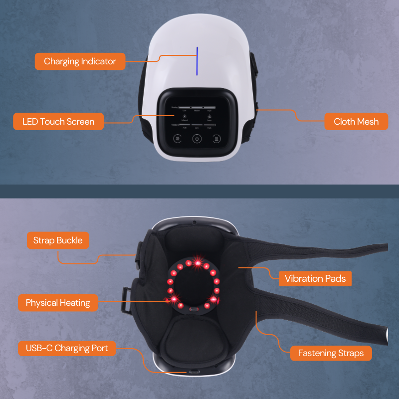 Mosrugs | Knee Massager with Red Light Therapy for Pain Relief and Muscle Recovery