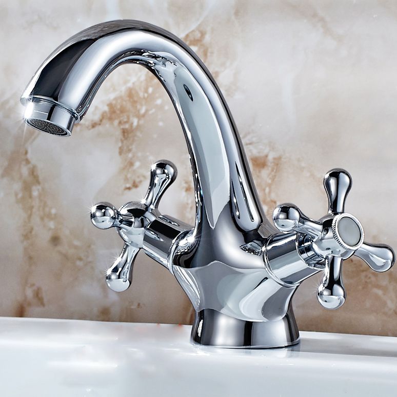 Mosrugs | Industrial Wide-Spread Bathroom Faucet with Dual Cross Handles – Brass Construction