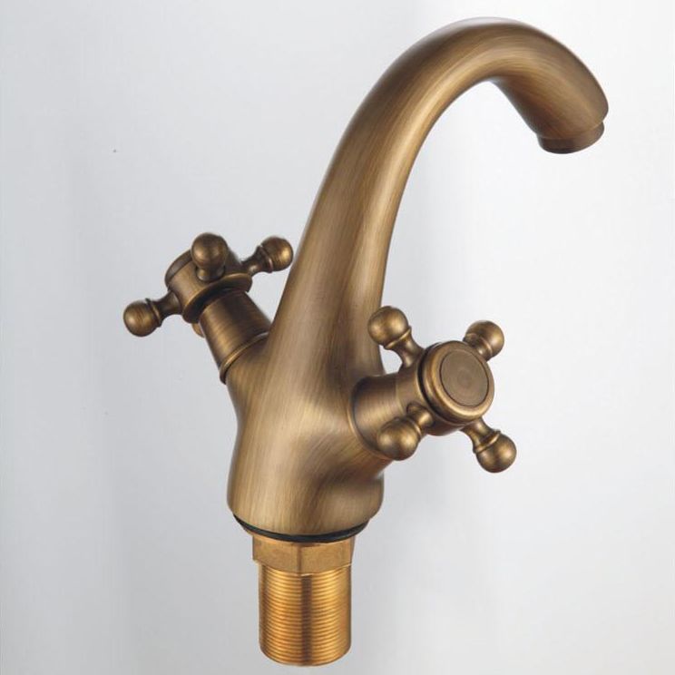 Mosrugs | Industrial Wide-Spread Bathroom Faucet with Dual Cross Handles – Brass Construction