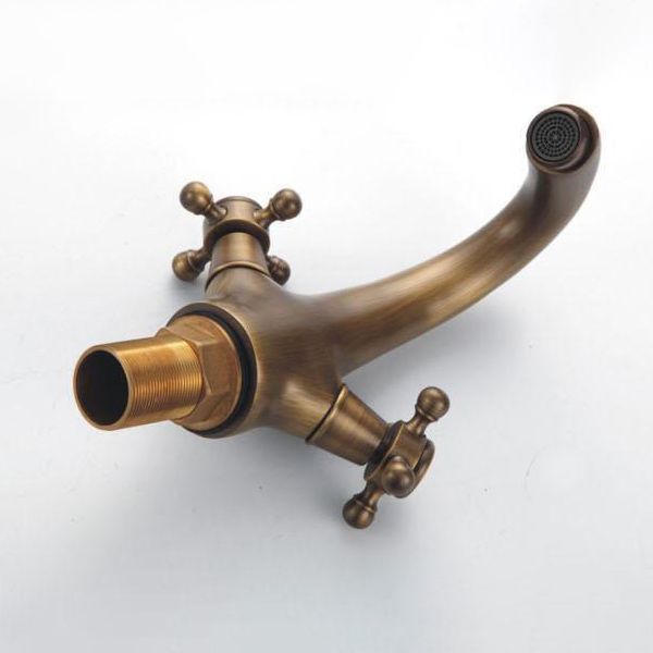 Mosrugs | Industrial Wide-Spread Bathroom Faucet with Dual Cross Handles – Brass Construction