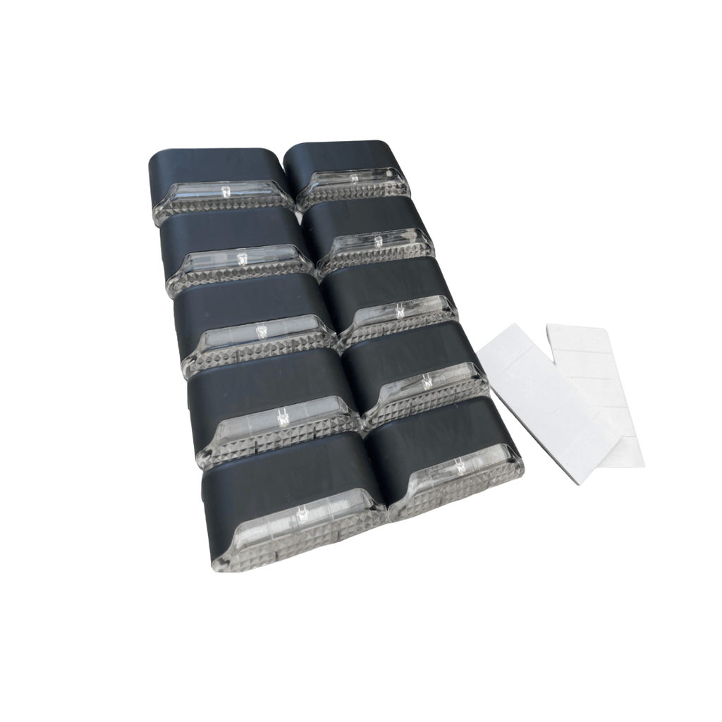 Mosrugs | Self-Adhesive Solar Outdoor Lights – Waterproof Wall-Mounted LED Step Lamps for Gardens, Patios & Pathways