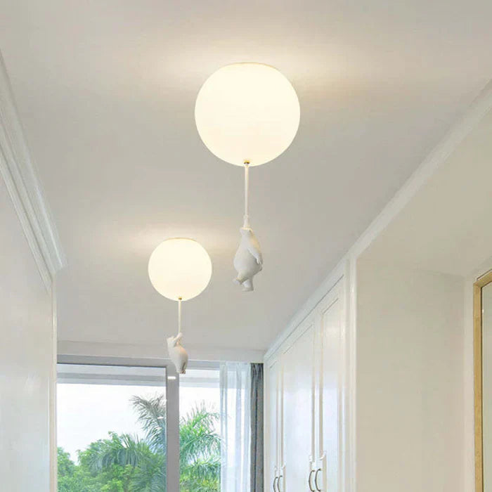 Mosrugs | CloudBear Kids Ceiling Light – Bear & Balloon LED Pendant Lamp for Nursery and Bedroom Decor