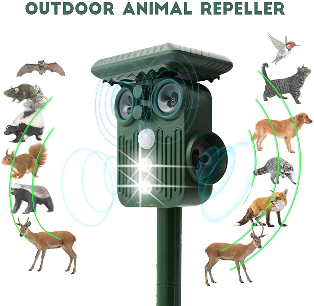 Mosrugs | Ultrasonic Solar Deer Repeller | 5 Adjustable Modes. Waterproof & Eco-Friendly for Home Gardens and Yards