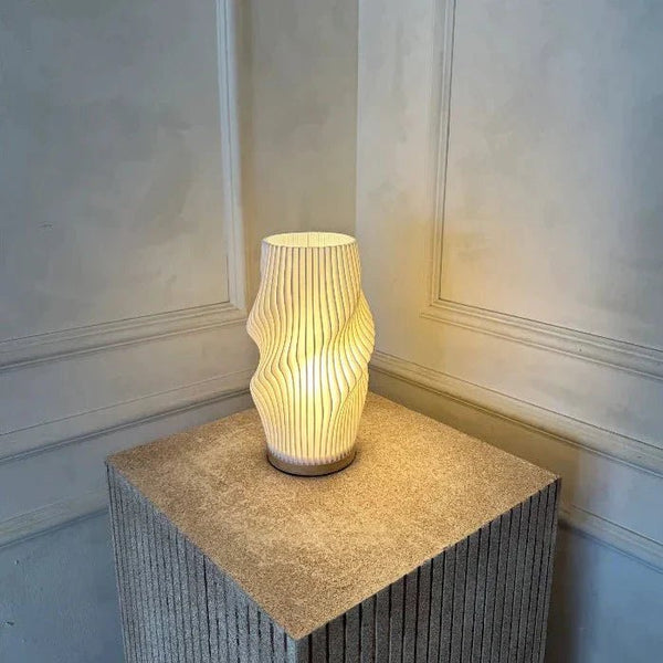 Mosrugs | Wavecrest Table Lamp – Soft Glow Designer Lamp with Dimmable Warm & Natural White Light