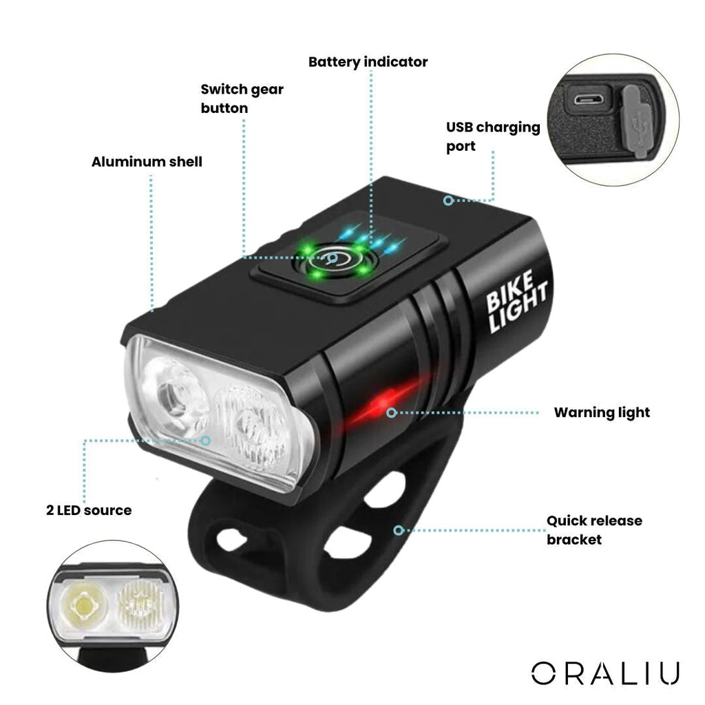 Mosrugs | USB Rechargeable LED Bike Lights – 1000 Lumen Front & 500 Lumen Rear, Waterproof