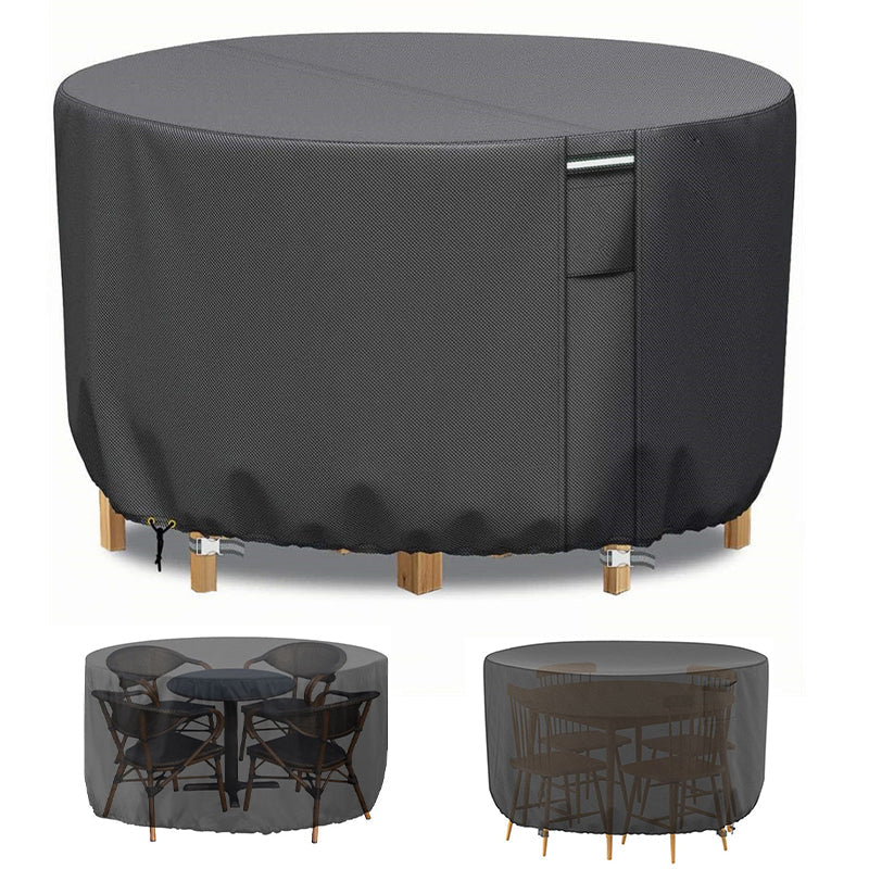 Mosrugs | Round Waterproof Garden Furniture Cover | Heavy-Duty, UV-Resistant & Adjustable for Outdoor Tables and Chairs