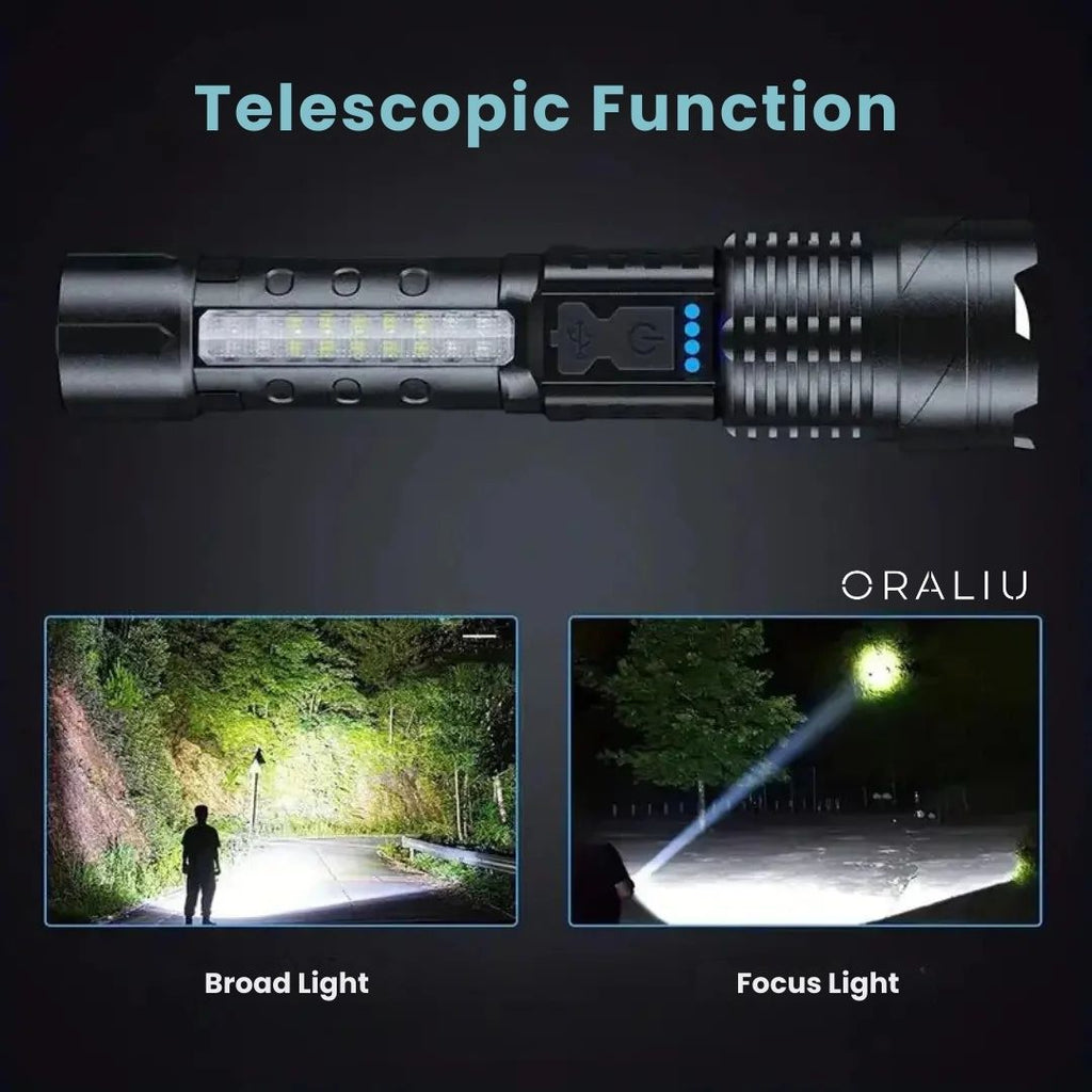 Mosrugs | Zoomable LED Flashlight – 3KM Range, Ultra Bright & Durable