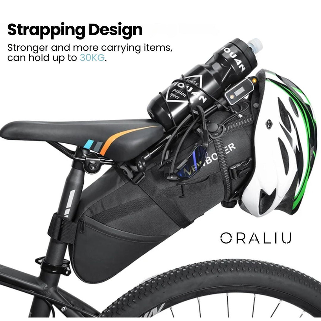 Mosrugs | Waterproof Bike Saddle Bag – 10L Capacity, Lightweight & Durable Cycling Seat Pack