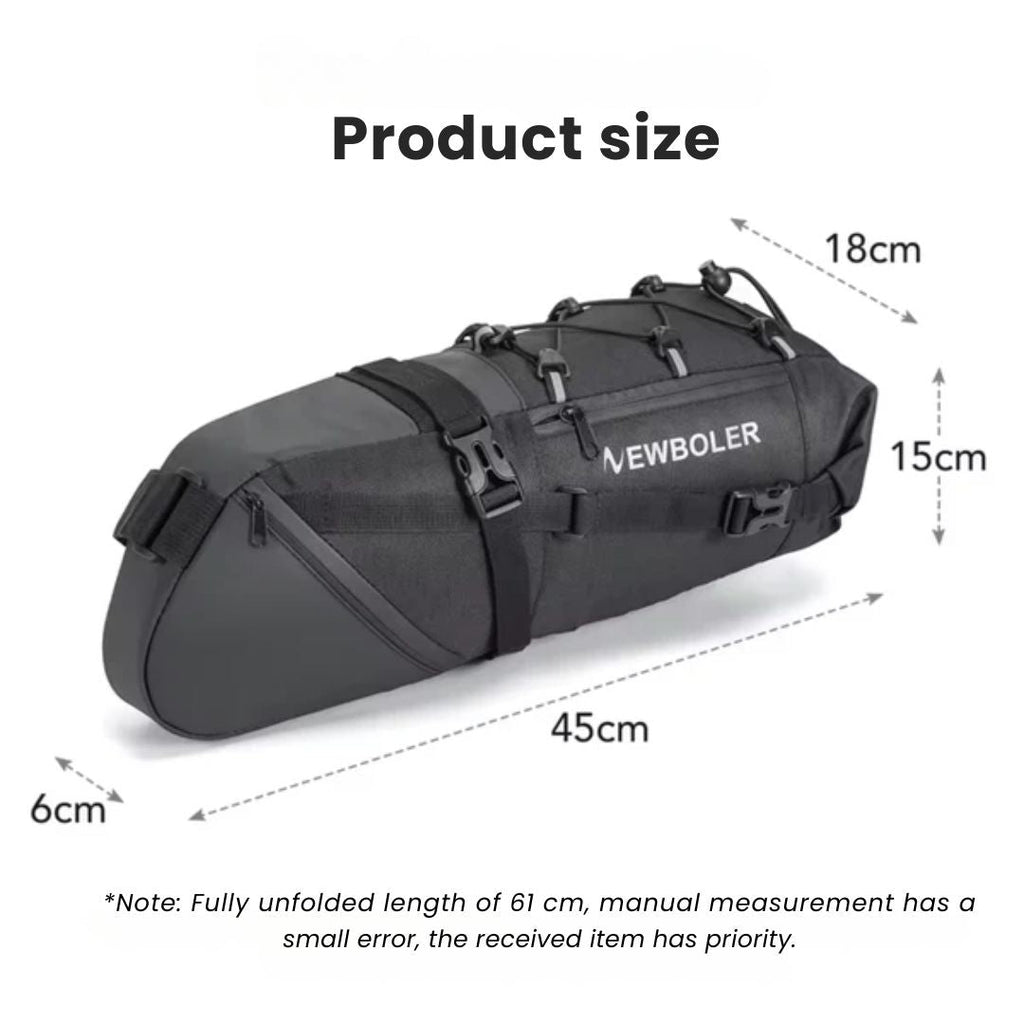 Mosrugs | Waterproof Bike Saddle Bag – 10L Capacity, Lightweight & Durable Cycling Seat Pack