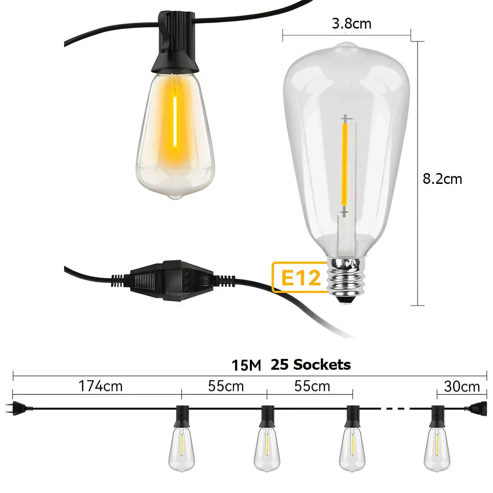 Mosrugs | Weatherproof Outdoor LED String Lights – Garden, Patio & Festive Lighting