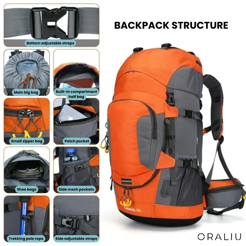 Mosrugs | 60L Waterproof Backpack – Ultimate Outdoor Backpack for All Adventures