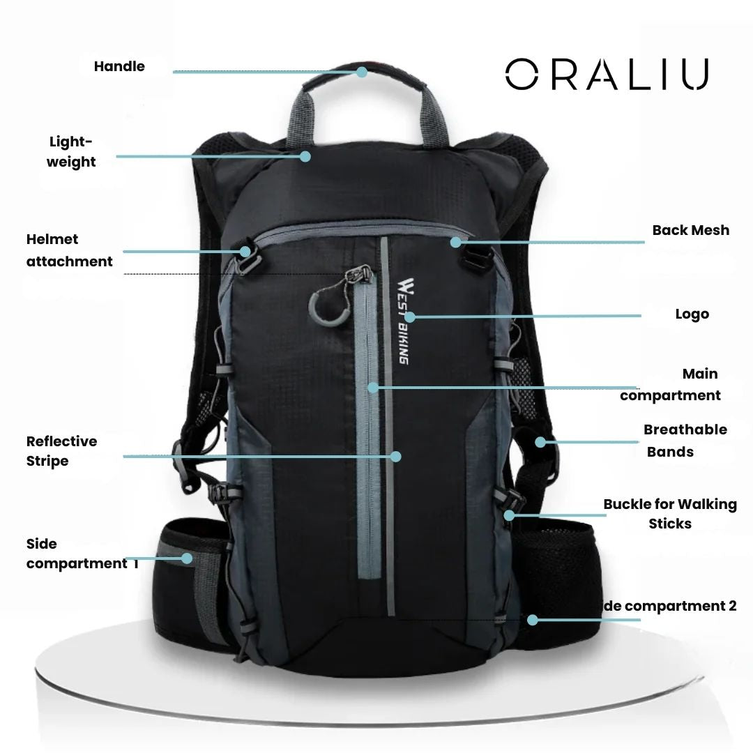 Mosrugs | Premium Cycling Backpack with Hydration System – Lightweight, Waterproof & Helmet Holder