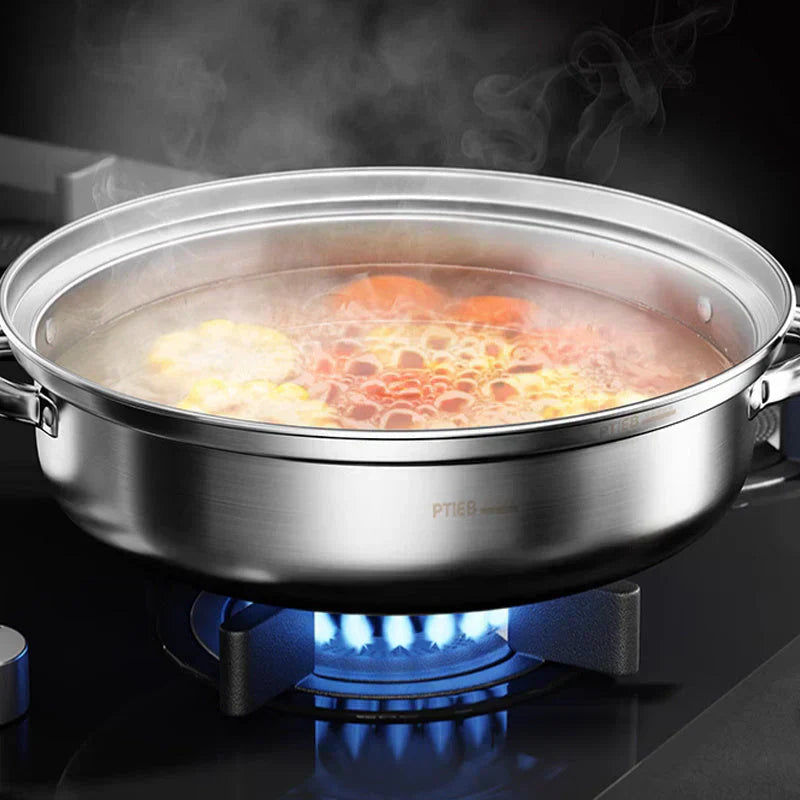 Mosrugs | Stainless Steel 3-Tier Steamer with Handles & Glass Lid – Healthy, Efficient Cooking