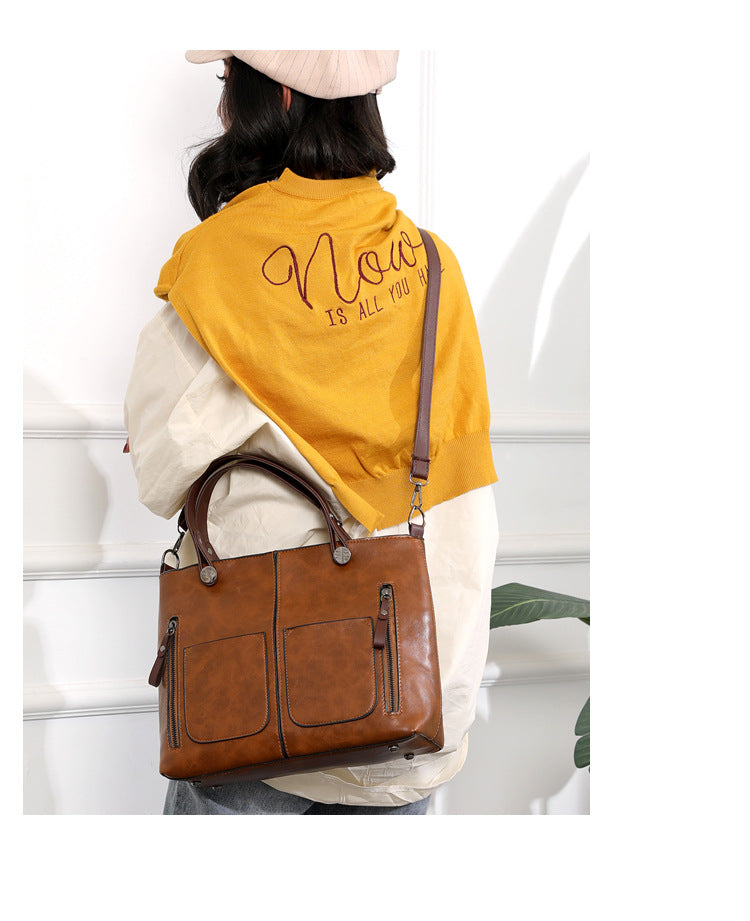 Mosrugs | Vintage Leather Autumn Shoulder Bag for Women – Stylish PU Crossbody Tote