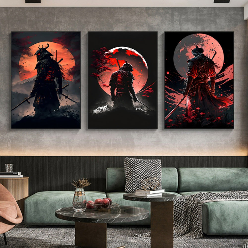 Mosrugs | BlossomBlade - Samurai Canvas Art with Cherry Blossoms