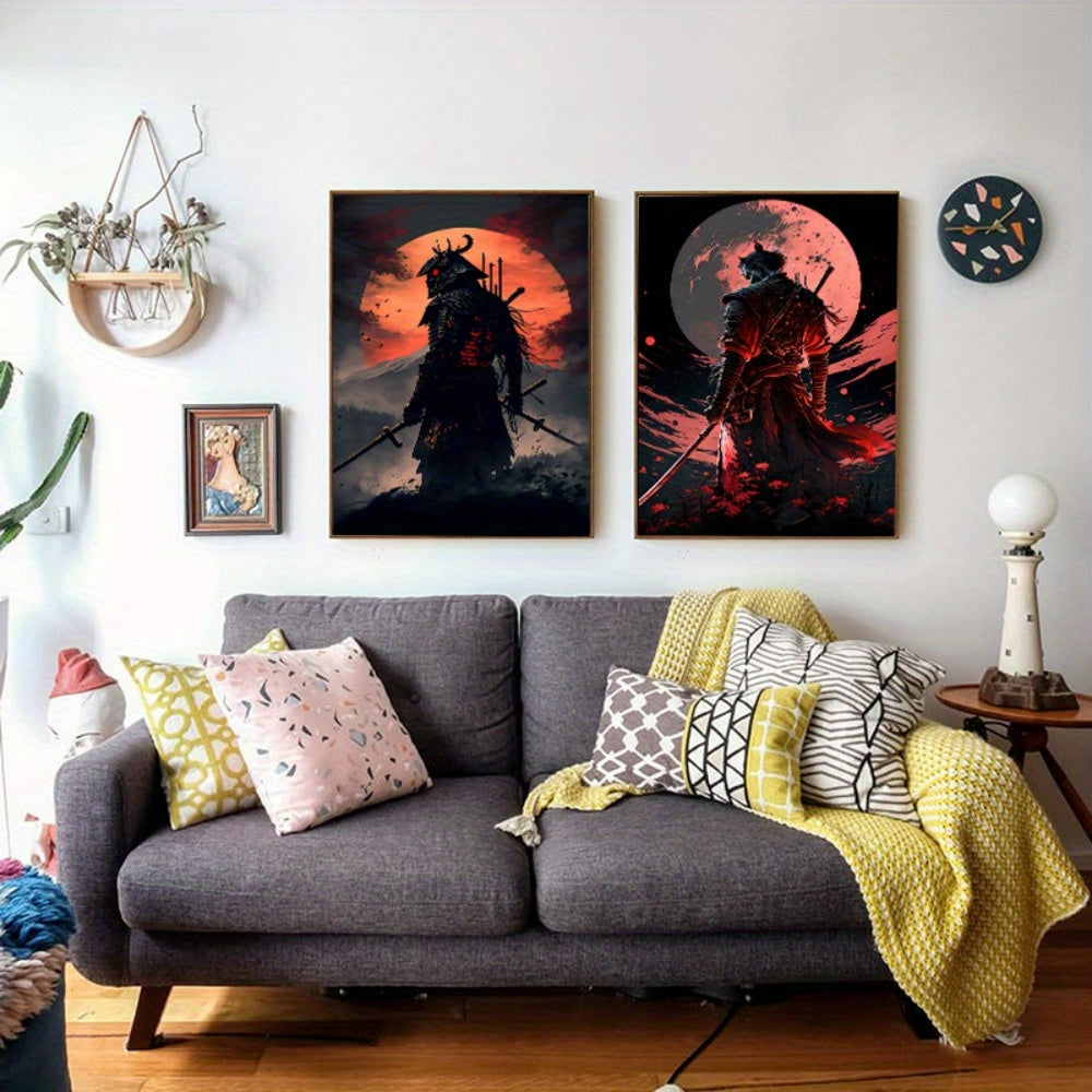 Mosrugs | BlossomBlade - Samurai Canvas Art with Cherry Blossoms