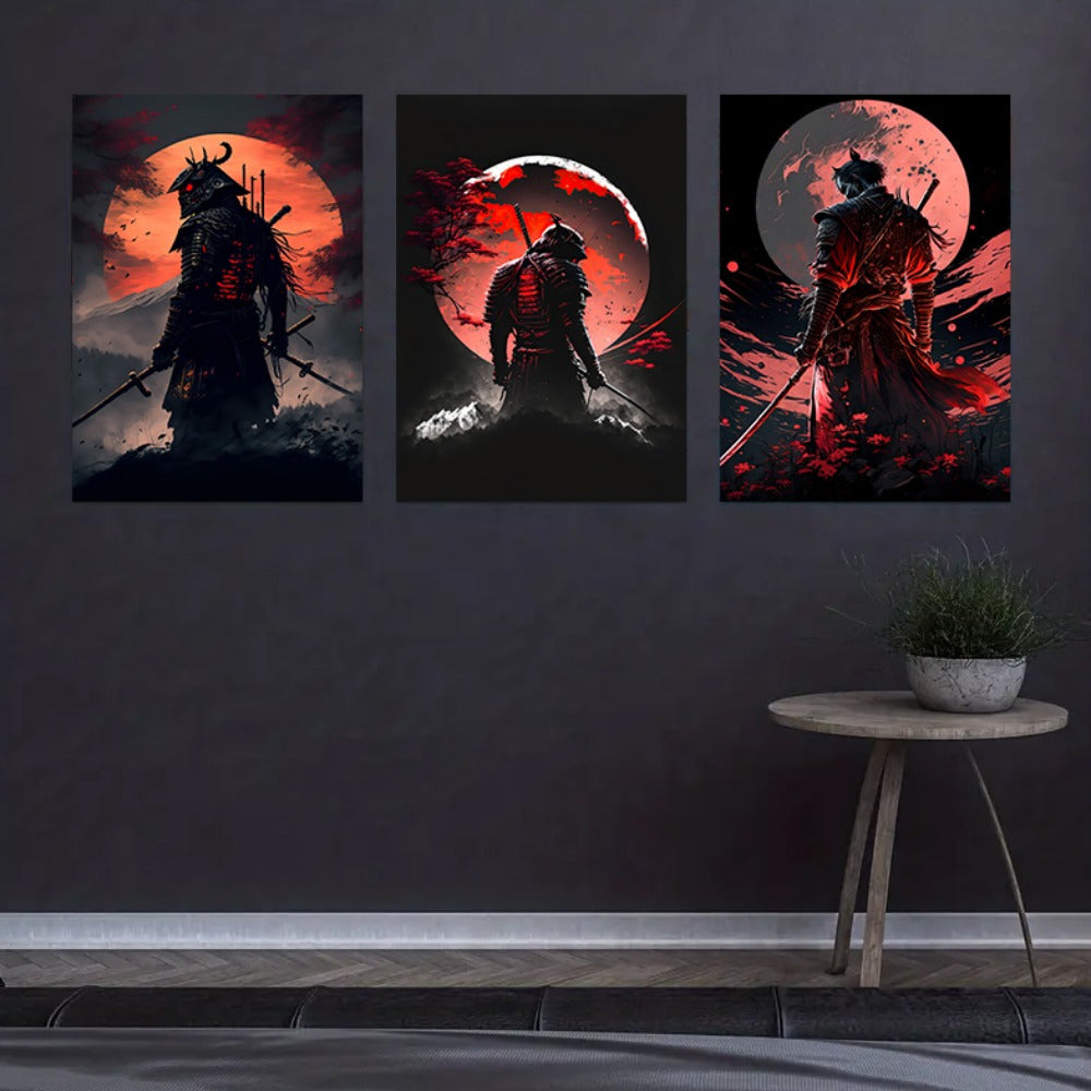 Mosrugs | BlossomBlade - Samurai Canvas Art with Cherry Blossoms