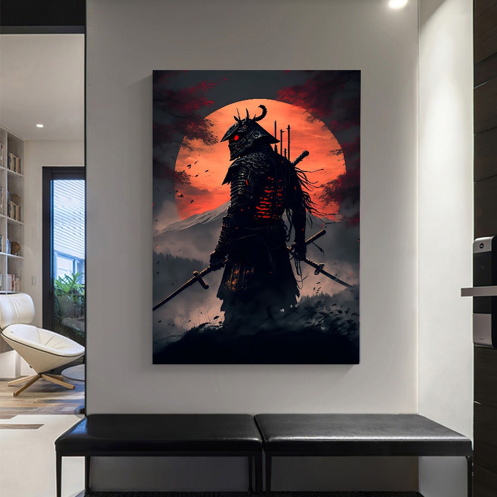 Mosrugs | BlossomBlade - Samurai Canvas Art with Cherry Blossoms