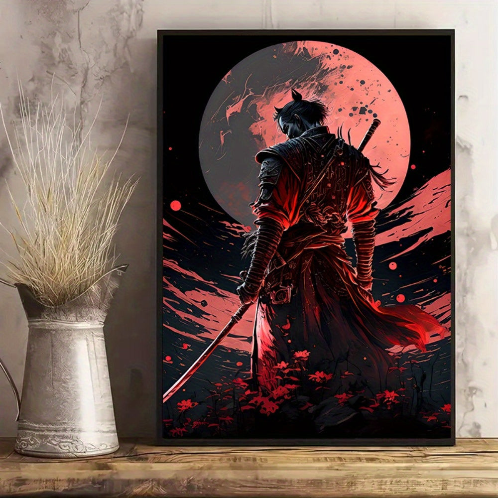 Mosrugs | BlossomBlade - Samurai Canvas Art with Cherry Blossoms